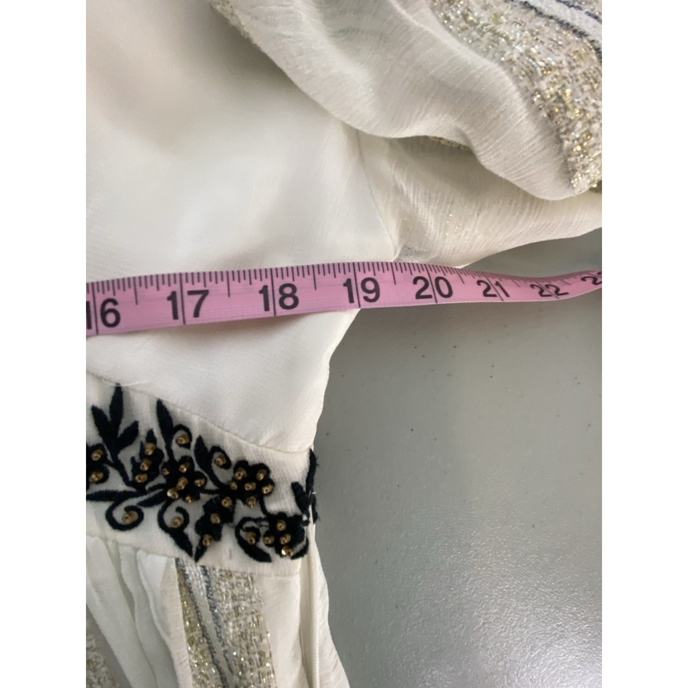 Anthropologie Verb Maxi Dress Women Size M Embroidered Boho Gold Black Beaded - Picture 9 of 13